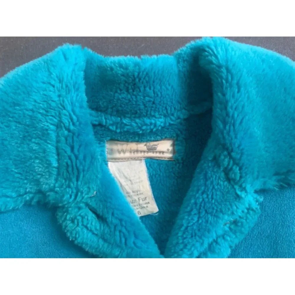 Girls Widgeon Kids Aqua Ruffled Winter Peacoat: Size 6 - Picture 5 of 7